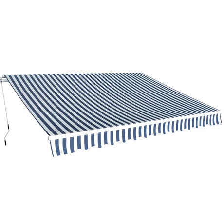 Vidaxx Markise manuell ausziehbar 350 cm blau weiß