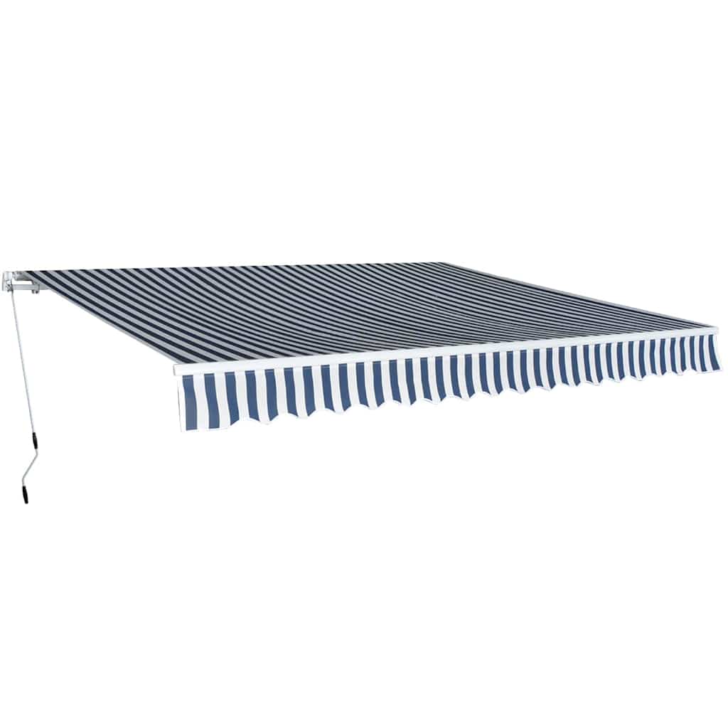 Vidaxx Markise manuell ausziehbar 400 cm blau weiß