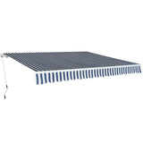 Vidaxx Markise manuell ausziehbar 400 cm blau weiß