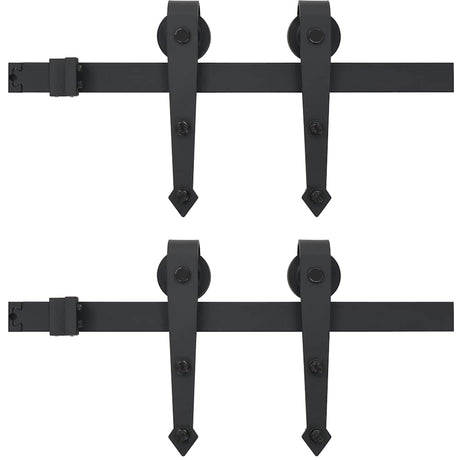 Vidaxx Teileset für Schiebetür 2x183 cm Stahl schwarz