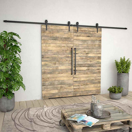 Vidaxx Teileset für Schiebetür 2x183 cm Stahl schwarz