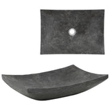 Vidaxl Sink 50x35x12 cm Marmor Schwarz