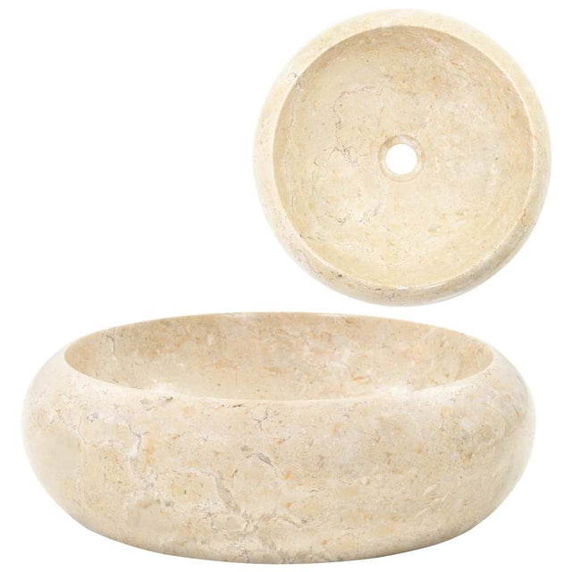 Vidaxx Waschbecken 40x12 cm Marmor creme