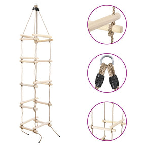Vidaxl -Seilleiter 200 cm Holz