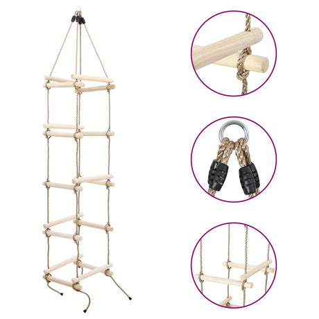 Vidaxl -Seilleiter 200 cm Holz