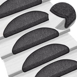 Vidaxl -Treppenmatten 15 ST 56x17x3 cm Anthrazithemisphäre