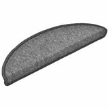 Vidaxl -Treppenmatten 15 ST 56x17x3 cm dunkelgraue Hemisphäre