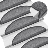 Vidaxl -Treppenmatten 15 ST 56x17x3 cm dunkelgraue Hemisphäre