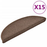 VIDAXL -Treppenmatten 15 St 56x17x3 cm Kaffee Brown Hemisphäre