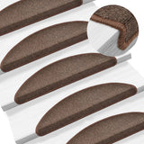 VIDAXL -Treppenmatten 15 St 56x17x3 cm Kaffee Brown Hemisphäre