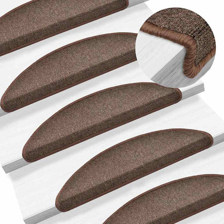 VIDAXL -Treppenmatten 15 St 56x17x3 cm Kaffee Brown Hemisphäre