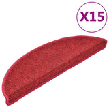 Vidaxl -Treppenmatten 15 ST 56x17x3 cm Bordeaux Hemisphäre