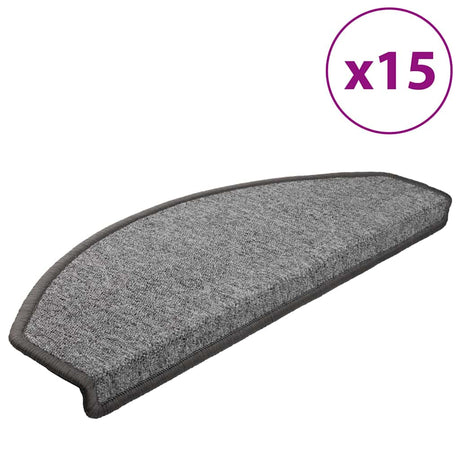 Vidaxl -Treppenmatten 15 ST 65x24x4 cm dunkelgraue Hemisphäre groß