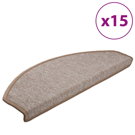 Vidaxl -Treppenmatten 15 St 65x24x4 cm hellbraune Hemisphäre groß