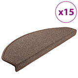 Vidaxl -Treppenmatten 15 ST 65x24x4 cm Kaffeebraun halbkreisförmiger groß