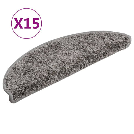 VidaXL Stufenmatten 15 Stk. 56x17x3 cm grau halbrund