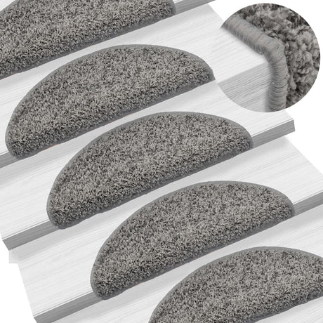 Vidaxl -Treppenmatten 15 ST 56x17x3 cm Grau