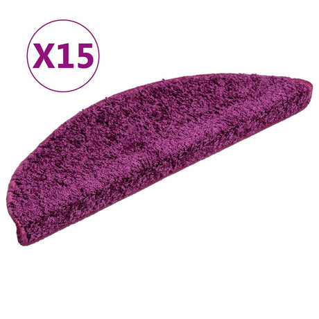 VidaXL Stufenmatten 15 Stk. 56x17x3 cm violett halbrund