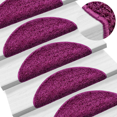 VidaXL Stufenmatten 15 Stk. 56x17x3 cm violett halbrund