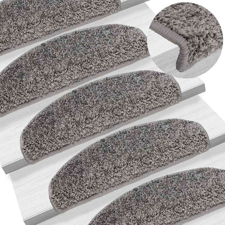 VidaXL Stufenmatten 15 Stk. 65x21x4 cm grau halbrund groß