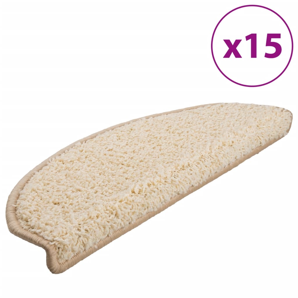 Vidaxx Stufenmatten 15 St. 65x21x4 cm creme halbrund groß