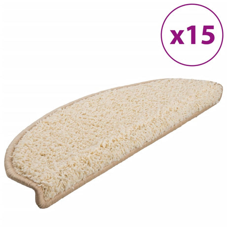 Vidaxx Stufenmatten 15 St. 65x21x4 cm creme halbrund groß