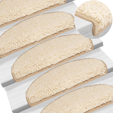 VIDAXL -Treppenmatten 15 ST 65x21x4 cm cremefarben -gepflegt