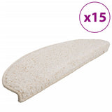 Vidaxl -Treppenmatten 15 ST 65x21x4 cm Weiß