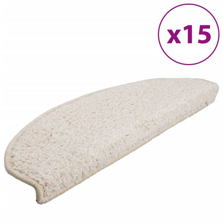 Vidaxl -Treppenmatten 15 ST 65x21x4 cm Weiß