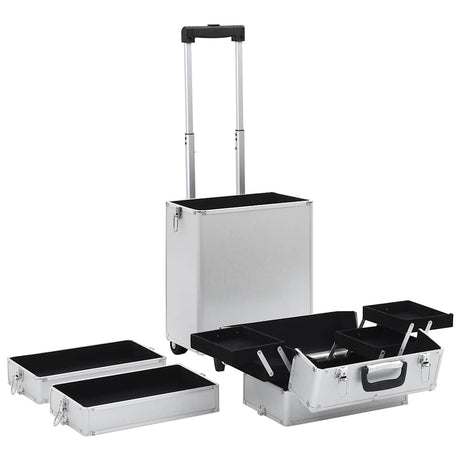 VidaXL Schminkwagen Aluminium silberfarben