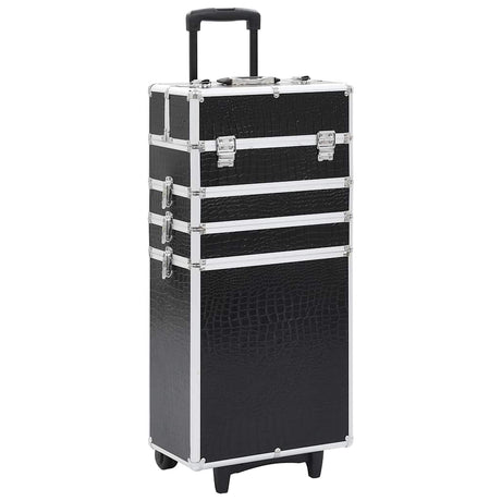 Vidaxl Makeup Trolley Aluminium schwarz mit Krokodilmuster