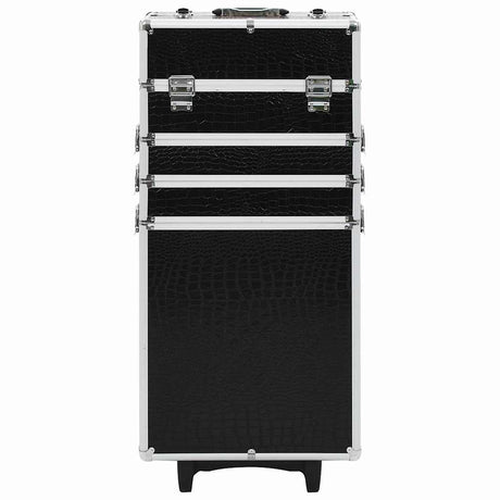 Vidaxl Makeup Trolley Aluminium schwarz mit Krokodilmuster