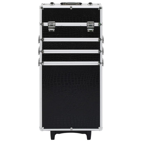 Vidaxl Makeup Trolley Aluminium schwarz mit Krokodilmuster