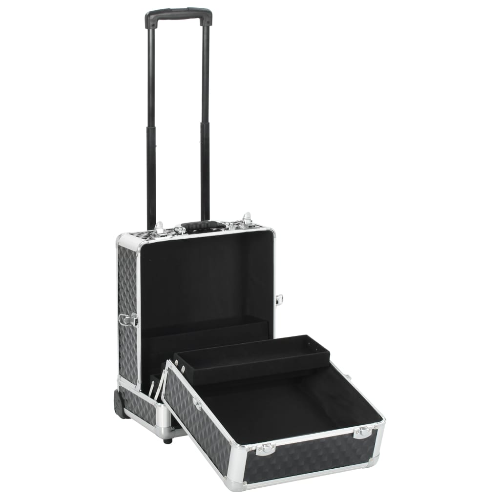 Vidaxl-Make-up-Trolley 35x29x45 cm Aluminiumschwarz