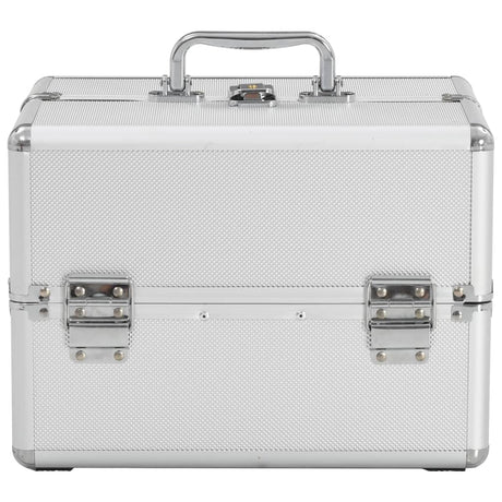 Vidaxl Make -up -Koffer 22x30x21 cm Aluminium Silber gefärbt