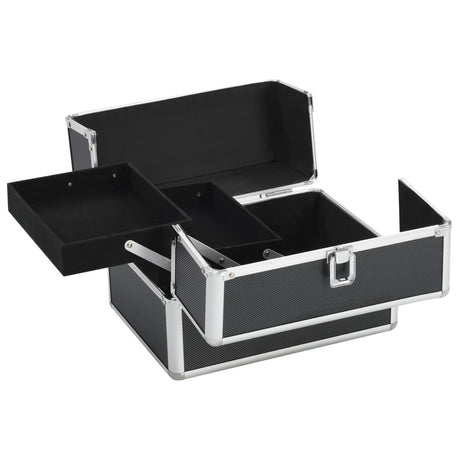 Vidaxx Schminkkoffer 22x30x21 cm Aluminium schwarz