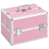 Vidaxl Make -up -Koffer 22x30x21 cm Aluminium Pink