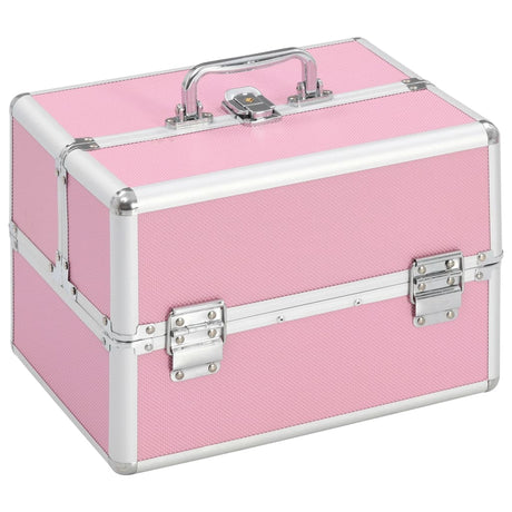 Vidaxl Make -up -Koffer 22x30x21 cm Aluminium Pink