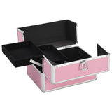 Vidaxl Make -up -Koffer 22x30x21 cm Aluminium Pink