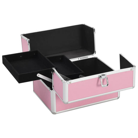 Vidaxl Make -up -Koffer 22x30x21 cm Aluminium Pink