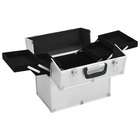 Vidaxl Make -up -Koffer 38x23x34 cm Aluminium Silber gefärbt