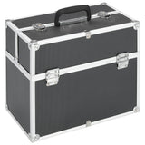 Vidaxl Make -up -Koffer 38x23x34 cm Aluminiumschwarz
