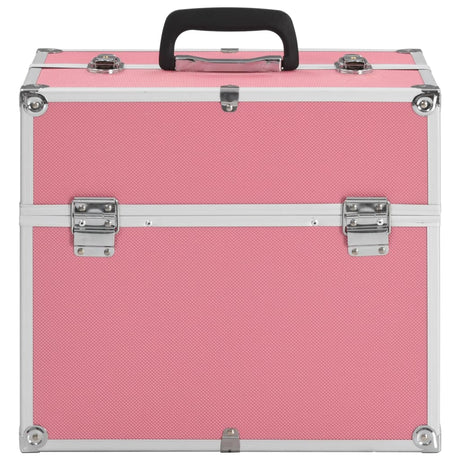 Vidaxl Make -up -Koffer 38x23x34 cm Aluminiumrosa