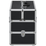 Vidaxl Make -up -Koffer 37x24x35 cm Aluminium Schwarz