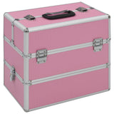 Vidaxl Make -up -Koffer 37x24x35 cm Aluminiumrosa