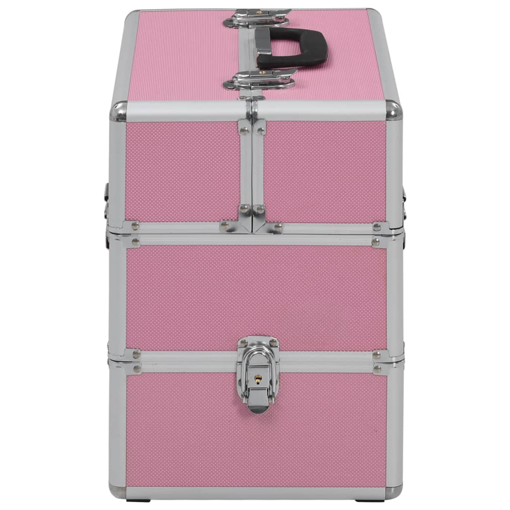 Vidaxl Make -up -Koffer 37x24x35 cm Aluminiumrosa