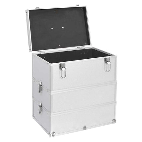 Vidaxl Make -up -Koffer 37x24x40 cm Aluminium Silber gefärbt