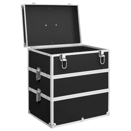 Vidaxl Make -up -Koffer 37x24x40 cm Aluminium Schwarz