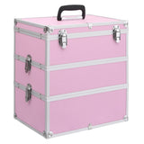 Vidaxl Make -up -Koffer 37x24x40 cm Aluminiumrosa