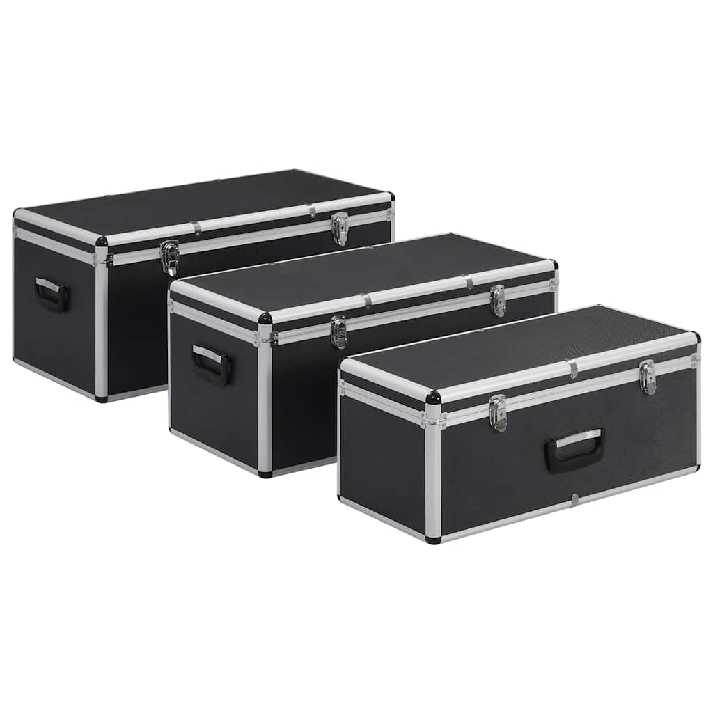 Vidaxx Aufbewahrungskoffer 3 Stück Aluminium schwarz